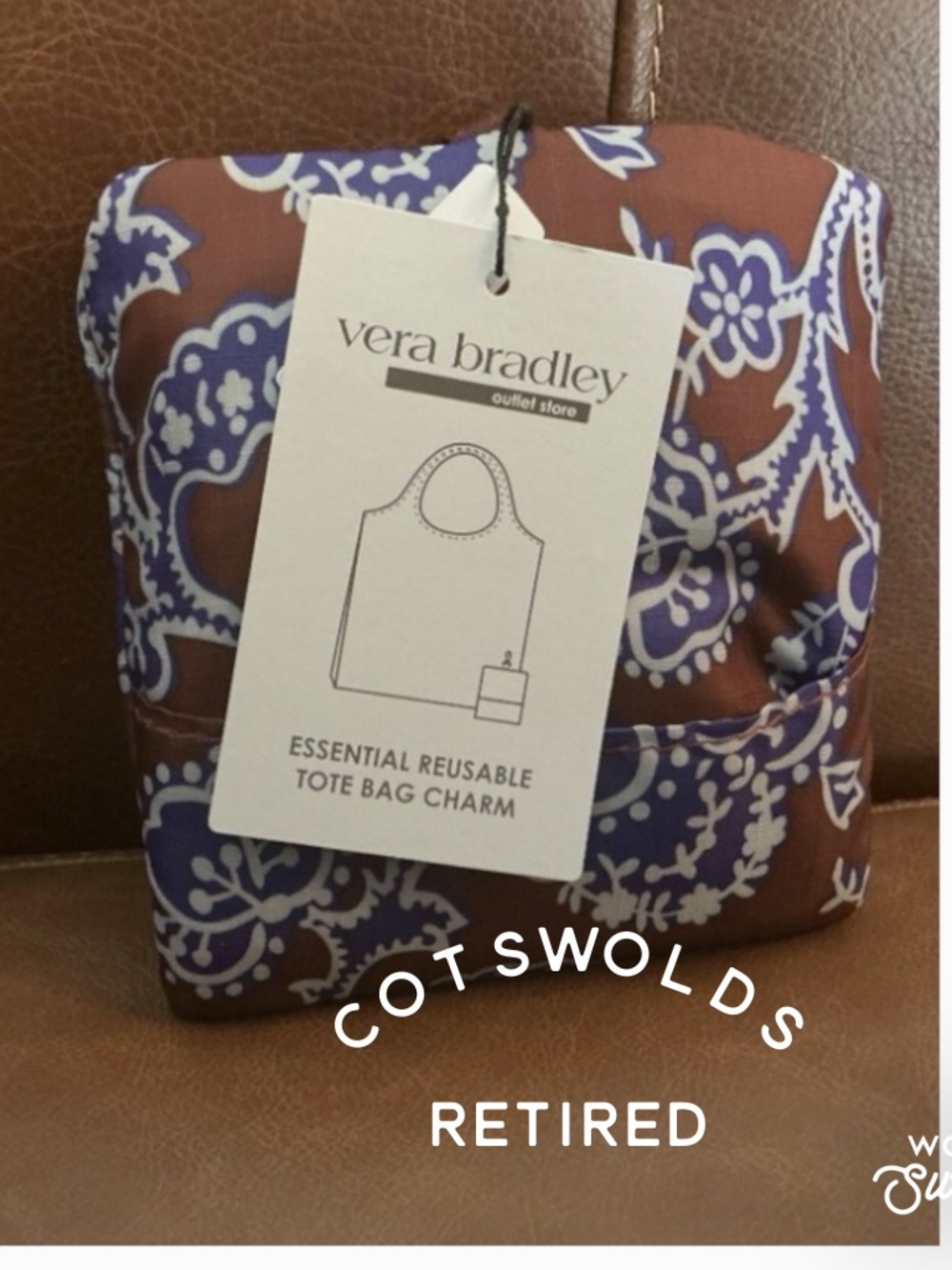 VERA BRADLEY TOTE BAG CHARM COTSWOLDS